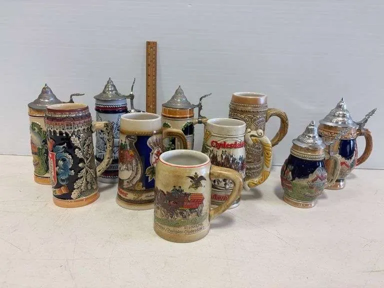Assortment of steins & mugs