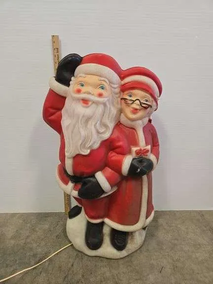 Vintage blow mold Mr. & Mrs. Claus- 34"