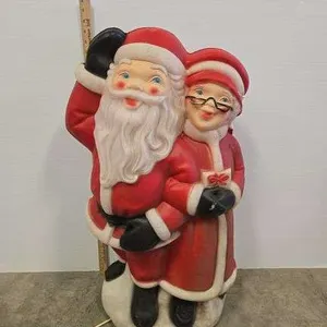 Vintage blow mold Mr. & Mrs. Claus- 34"