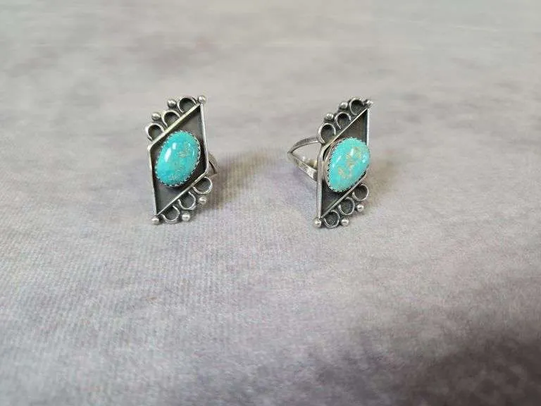 (2) Vintage turquoise rings