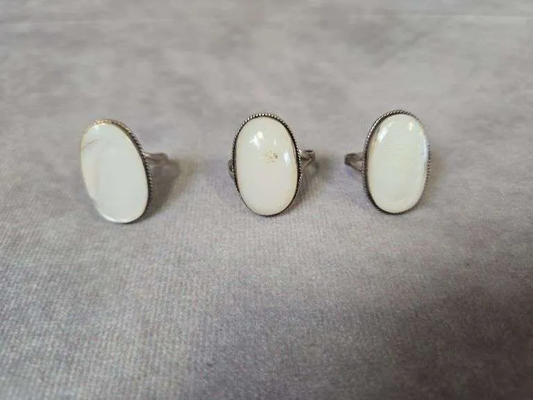 (3) vintage oval rings