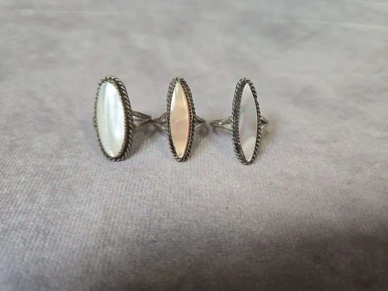 (3) vintage oval rings