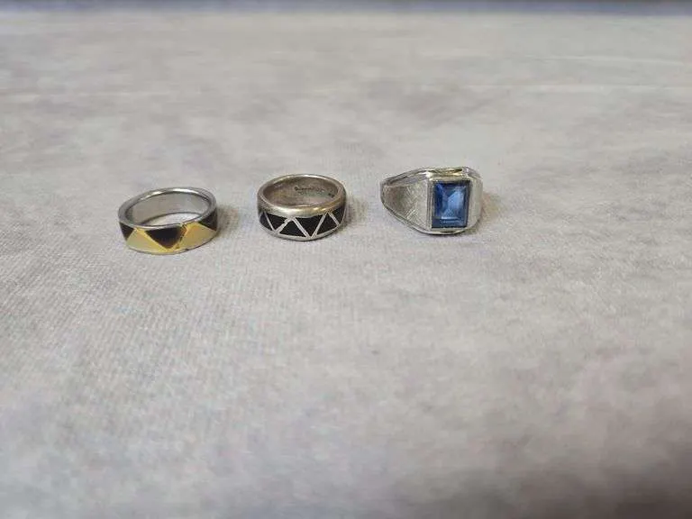 (3) rings- (2) marked Sterling