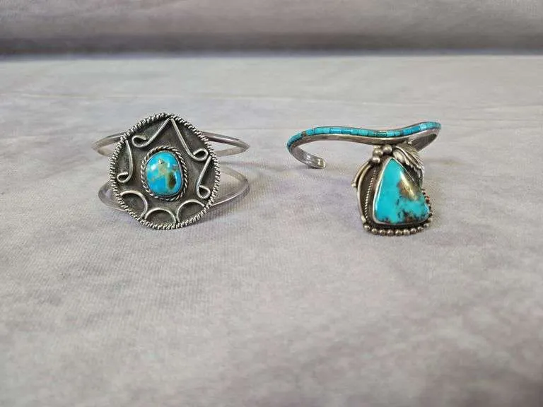 (2) vintage turquoise bracelets