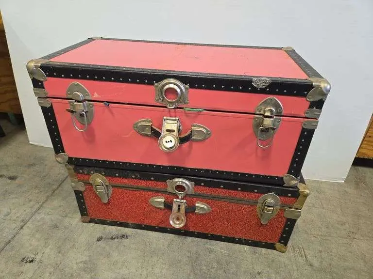 (2) trunks w/ paper capers- 30"x16"x13"