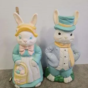 Vintage blow mold Easter bunnies- 35"