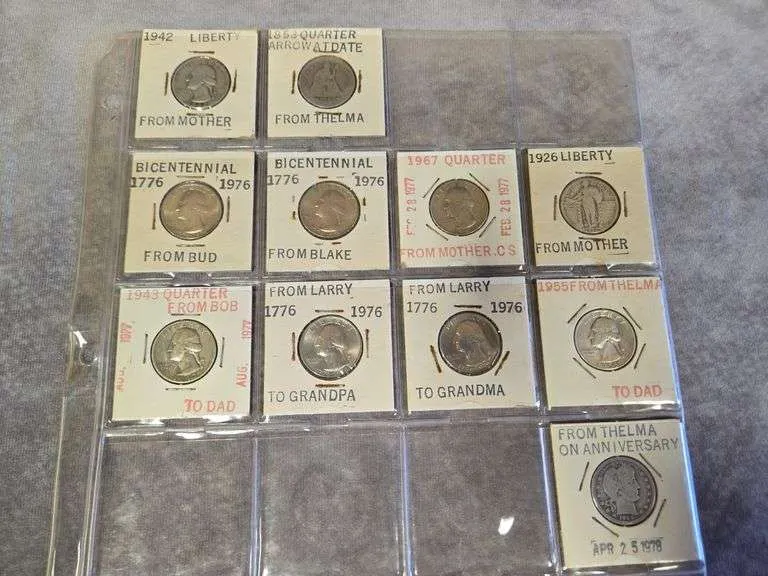 (6) silver quarters & Bicentennial quarters