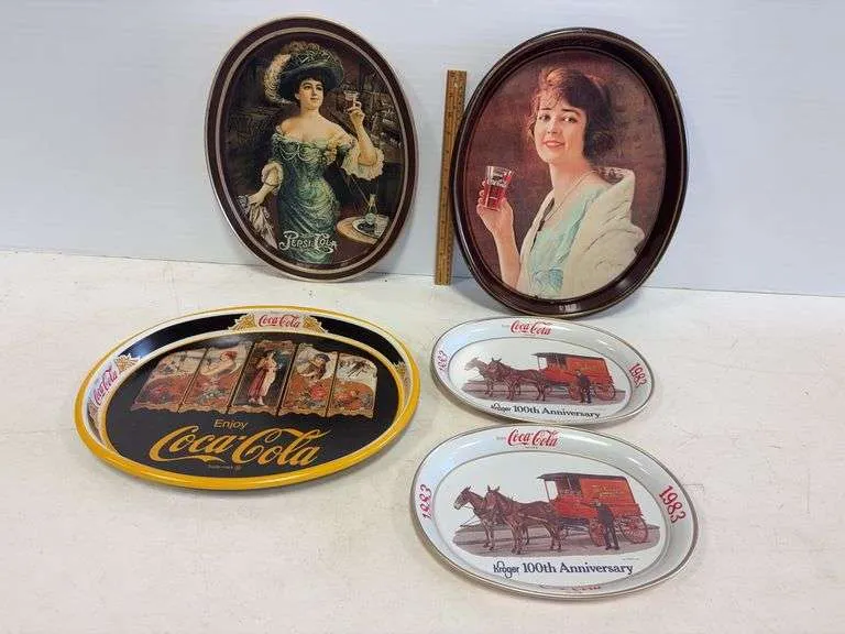 Vintage Coca-Cola advertising trays
