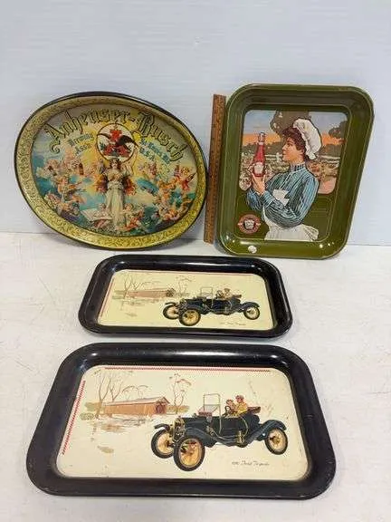 Vintage advertising trays- includes Heinz & Ford