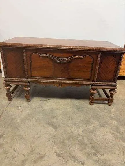 Antique cedar chest w/ contents- 45"x19"x24"