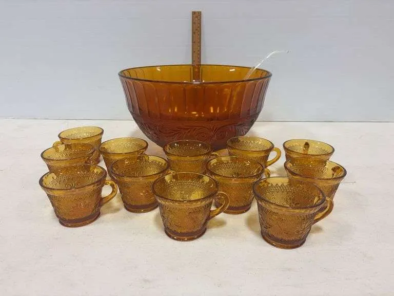 Tiara punch bowl set- possibly Indiana