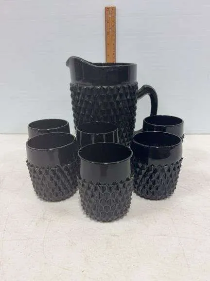 Black pitcher & glasses