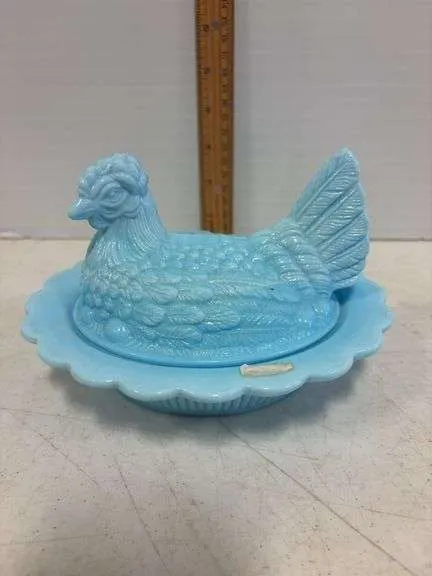 Blue slag hen on a nest- possible Mosser