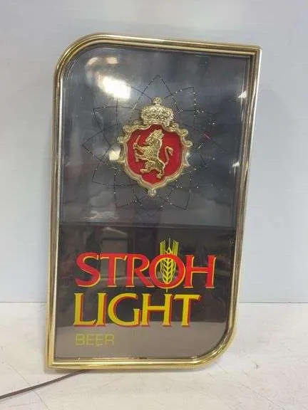 Stroh Light lighted sign- 11"x19"