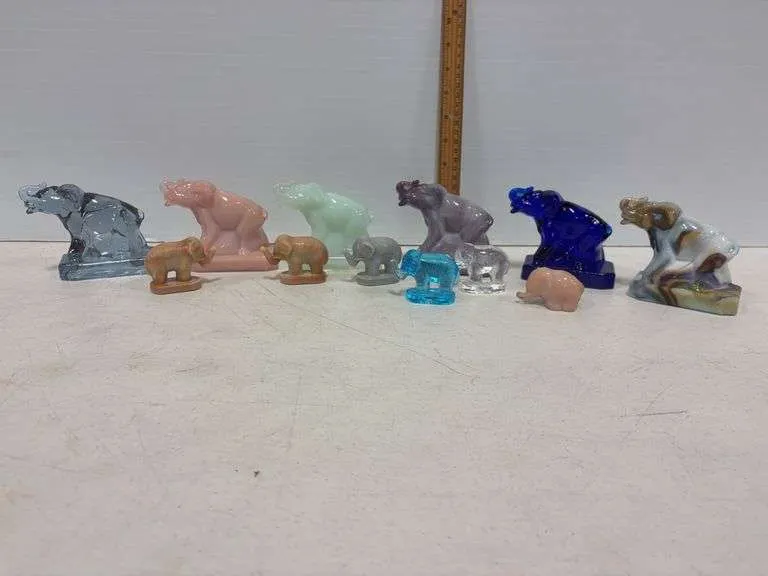 Boyd & other glass elephant figurines
