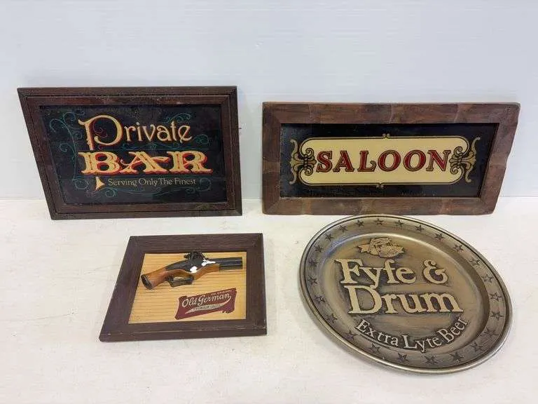 (4) beer signs- various sizes