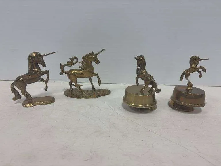 Brass unicorn figurines- includes musical