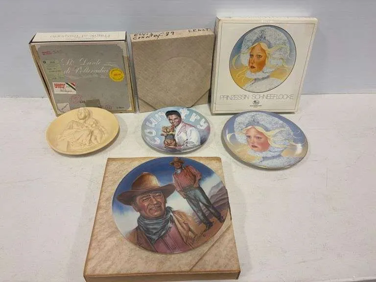 John Wayne, Elvis, German & 3D Alabaster plates