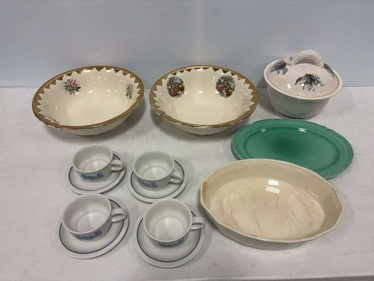 Large decorative bowls, bowl, plate, cups, plates