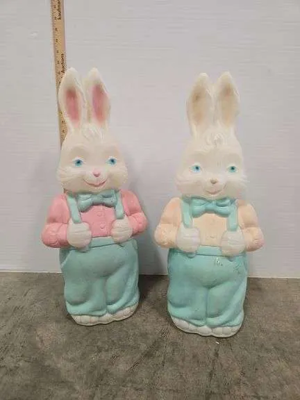 Vintage blow mold Easter bunnies- 25"