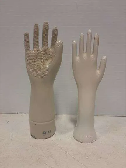 (2) ceramic glove molds
