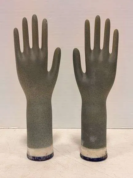 (2) ceramic glove molds