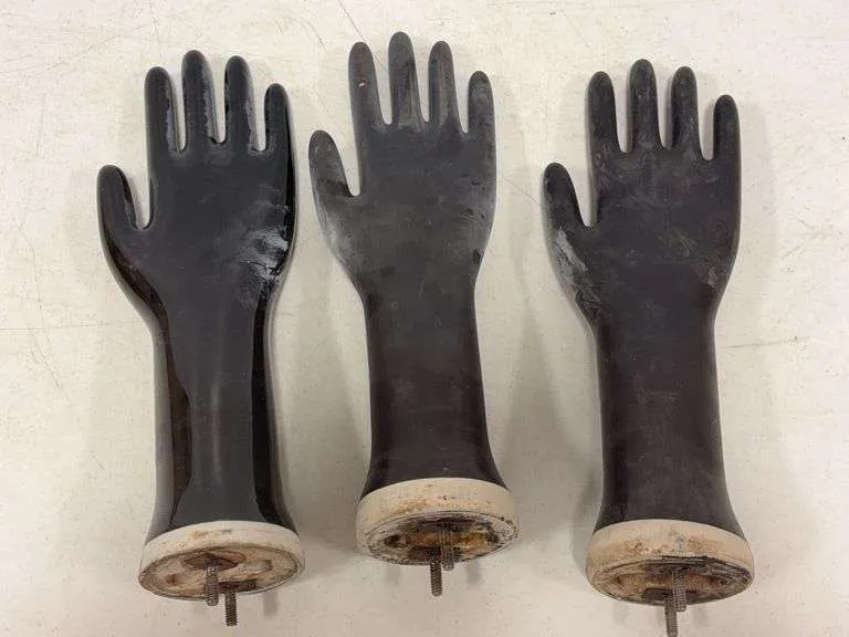 (3) ceramic glove molds