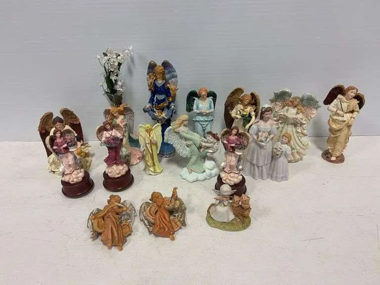Assortment of angel figurines