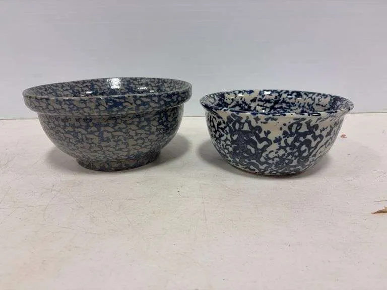 Marshall Pottery & other blue sponge bowls