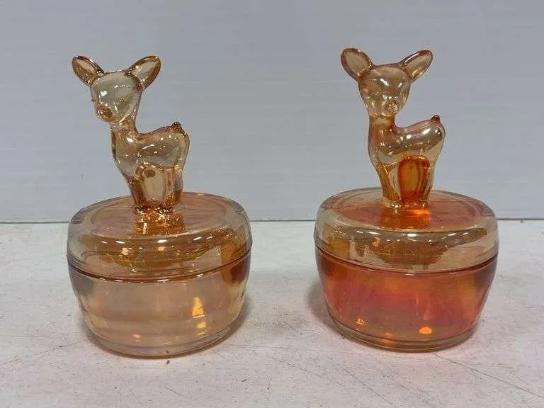 (2) Jeanette Marigold deer trinket dishes