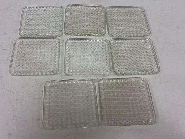 (8) Fenton hobnail opalescent plates