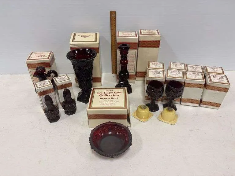 Assortment of Avon pieces w/ boxes