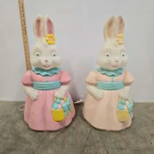 Vintage blow mold Easter bunnies- 25"