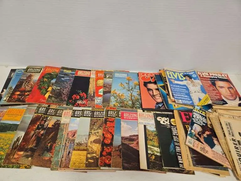 Elvis & Arizona Highway magazines, newspaper articles & books