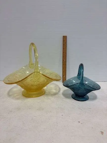(2) Tiara glass baskets- possible Indiana