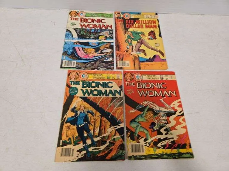 (3) Charlton Comics The Bionic Woman & Six Million Dollar Man- includes no. 3 4 5 8