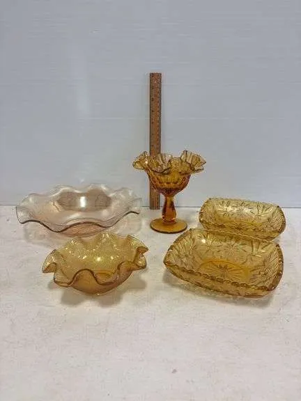 Amber compote & various bowls