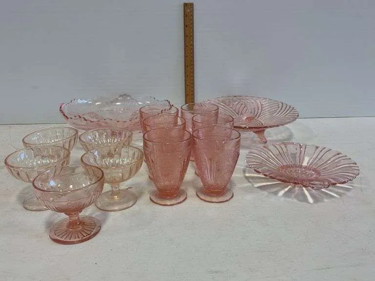 Assortment of pink depression