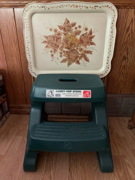 Stepstool and TV dinner trays