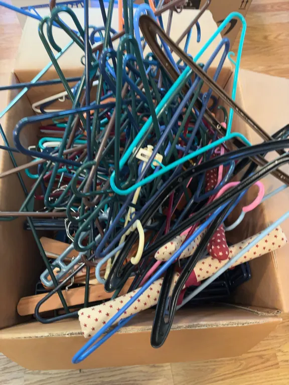 Lot of clothes hangers