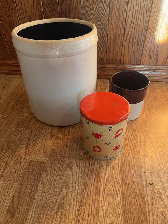 (2)- crocks & tin