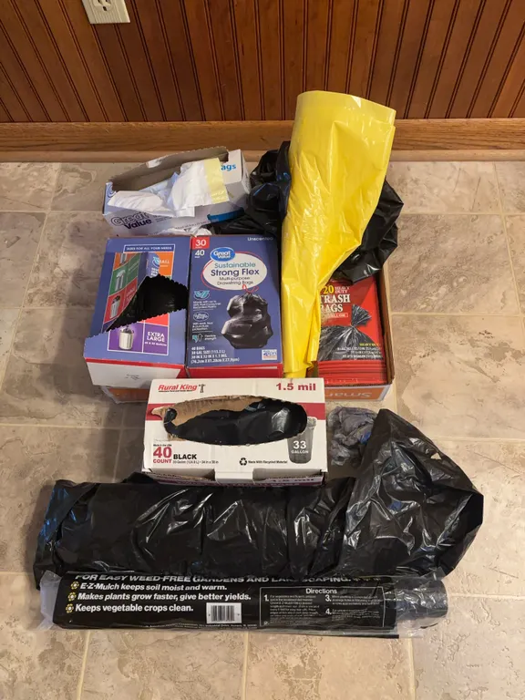 Lot of garbage bags