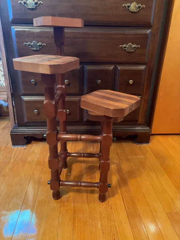 Multi teared wooden plant stand