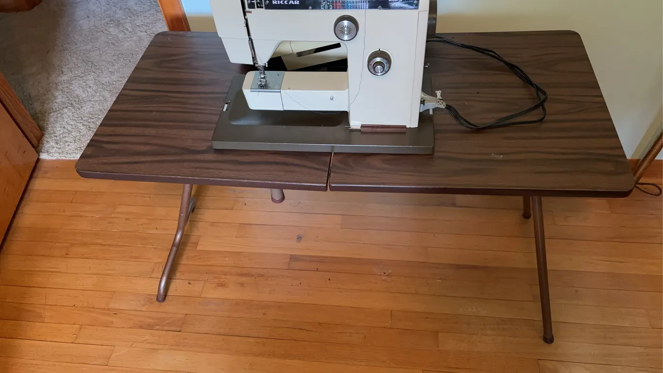 Sewing machine, table and chair