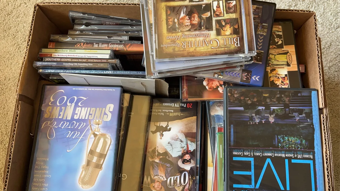 Lot of DVDs and cds