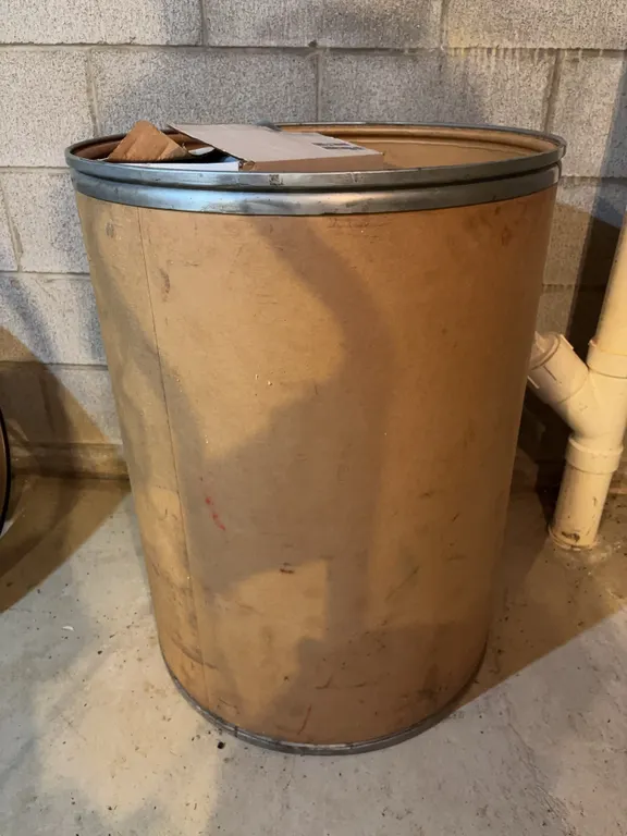 Cardboard barrel and contents