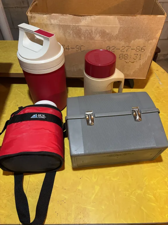 Water jug, thermos and lunch box
