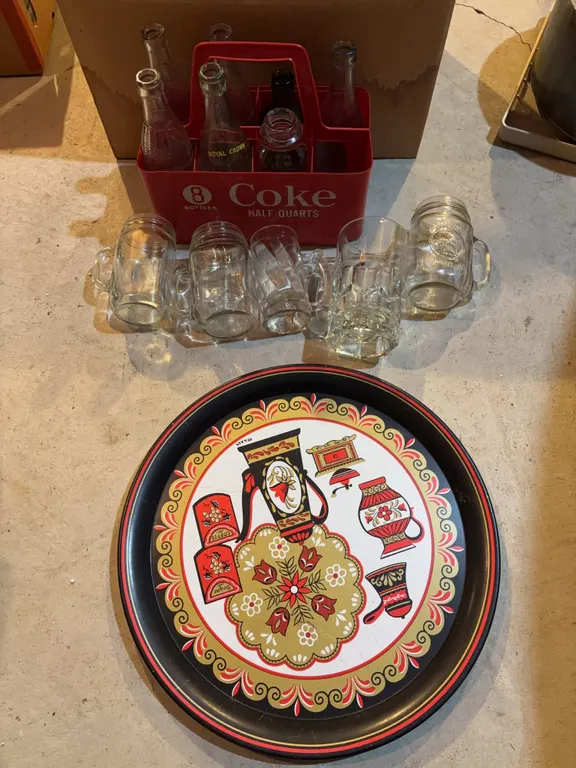 Nehi, cola bottles and assorted glassware