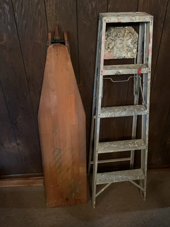 5� Aluminum Step Ladder & Vintage Wooden Ironing Board