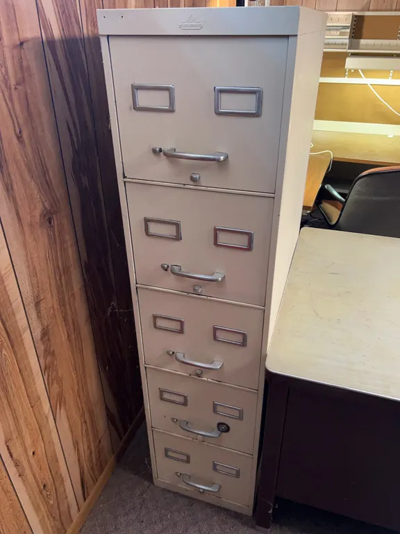 (5) Tier Metal All Steel Equipment Filing Cabinet 60� Tall -Located in Basement